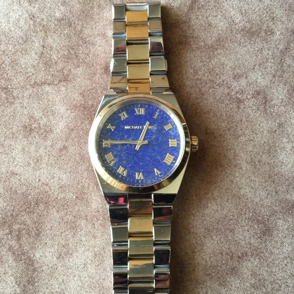 MICHAEL KORS BLUE ‘CHANNING’ PRE-LOVED AUTHENTIC GENUINE LAPIS FACE DESIGN WATCH - Picture 10 of 16